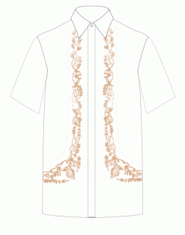 Men's Barong White Ramie Linen blend 100528 White